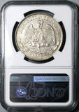 1873-Zs NGC UNC Mexico Un Peso Zacatecas Mint Silver Coin (22113001C)