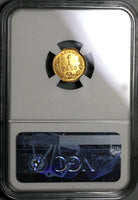 1890-Go NGC MS 63+ Mexico Gold 1 Peso Coin RARE Guanajuato Mint Only 2k Minted (20021605C)