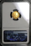 1890-Go NGC MS 63+ Mexico Gold 1 Peso Coin RARE Guanajuato Mint Only 2k Minted (20021605C)