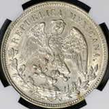 1909-Mo NGC AU 58 Mexico City Peso Cap & Rays Silver Coin (18080104C)