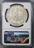 1909-Mo NGC AU 58 Mexico City Peso Cap & Rays Silver Coin (18080104C)