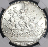 1910 NGC MS 63 Mexico Horse Peso Cabalito Silver Mint State Coin (19091901C)