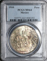 1910 PCGS MS 64 Mexico Horse Peso Cabalito Silver Mint State Coin (18041205D)