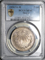 1920/10 PCGS XF 45 Mexico 1 Peso Scarce Overdate Silver Coin (20030701C)