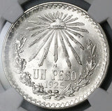 1925 NGC MS 65 Mexico 1 UN Peso Silver Eagle Snake GEM Mint State Coin (22020202C)