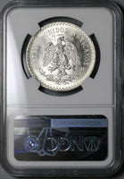 1925 NGC MS 65 Mexico 1 UN Peso Silver Eagle Snake GEM Mint State Coin (22020202C)