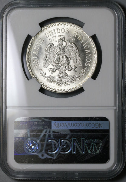 1925 NGC MS 65 Mexico 1 UN Peso Silver Eagle Snake GEM Mint State
