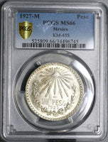 1927 PCGS MS 66 Mexico 1 Peso Key Date Silver Gem Mint State Coin (17122101D)