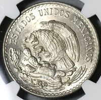 1947 NGC MS 65 Mexico 1 UN Peso Morelos Silver Gem BU Coin (22071002C)