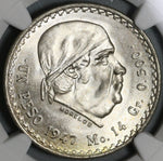 1947 NGC MS 66 Mexico 1 UN Peso Morelos Silver Gem BU Coin (23010402C)