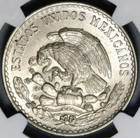 1948 NGC MS 65 Mexico 1 UN Peso Morelos Silver Gem BU Coin (21052502C)