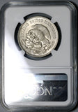 1948 NGC MS 65 Mexico 1 UN Peso Morelos Silver Gem BU Coin (21052502C)