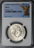 1948 NGC MS 65 Mexico 1 UN Peso Morelos Silver Gem BU Coin (21052502C)