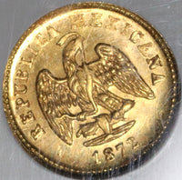 1872-Mo NGC MS 63 Mexico Gold 1 Peso Coin 3000 Mint State (21012705C)