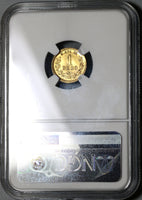 1872-Zs NGC MS 60 Mexico Gold 1 Peso Coin Rare Zacatecas Mint State Coin (19101501C)
