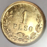 1888-Cn NGC MS 63 Mexico Gold 1 Peso Coin Culiacan Mint State (19102401C)