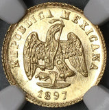 1897/6-Go NGC MS 63 Mexico Gold 1 Peso Coin RARE Only 4k Minted (19032902C)