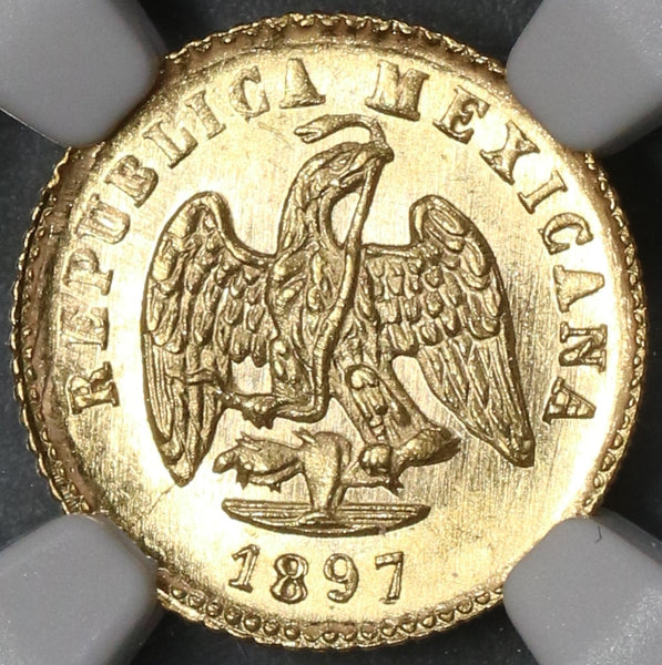 1897/6-Go NGC MS 63 Mexico Gold 1 Peso Coin RARE Only 4k Minted (19032902C)