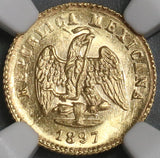 1897/6-Go NGC MS 63 Mexico Gold 1 Peso Coin RARE Only 4k Minted (19032902C)