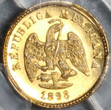 1898/7-Mo PCGS MS 64+ Mexico Gold 1 Peso BU Coin (21080102C)
