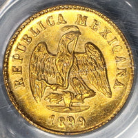 1899-Cn PCGS MS 63 Mexico Gold 1 Peso Culiacan Mint 2k Minted Coin (19060302C)