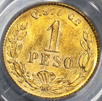 1899-Cn PCGS MS 63 Mexico Gold 1 Peso Culiacan Mint 2k Minted Coin (19060302C)