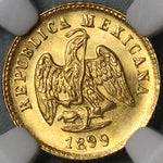 1899-Cn NGC MS 65 Mexico Gold 1 Peso Culiacan Gem Mint State Coin (21112601C)