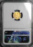 1899-Cn NGC MS 65 Mexico Gold 1 Peso Culiacan Gem Mint State Coin (21112601C)