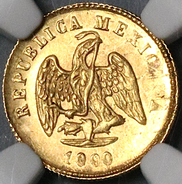 1900/800-Go NGC MS 62 Mexico Gold 1 Peso Guanajuato Mint 864 Coins (23032902C)