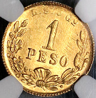 1900/800-Go NGC MS 62 Mexico Gold 1 Peso Guanajuato Mint 864 Coins POP 4/3 (23032902C)
