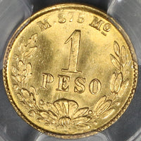 1901/1801-Mo PCGS MS 65 Mexico Gold 1 Peso Large Date Overdate Coin (18082601D)