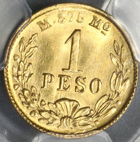 1901/1801-Mo PCGS MS 65 Mexico Gold 1 Peso Large Date Overdate Coin (18082601D)