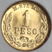 1902-Mo NGC MS 66 Mexico Gold 1 Peso Gem Mint State Coin (21042105C)