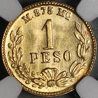 1903-Mo NGC MS 65 Mexico Gold 1 Peso Gem Mint State Coin (22051401D)