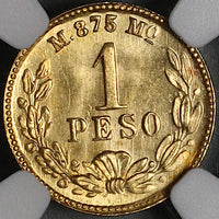 1903-Mo NGC MS 65 Mexico Gold 1 Peso Gem Mint State Coin (22051401D)