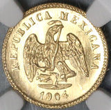 1904-Mo NGC MS 65 Mexico Gold 1 Peso Mint State Coin Only 9845 Minted (19102701D)