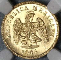 1904-Mo NGC MS 65 Mexico Gold 1 Peso Mint State Coin Only 9845 Minted (19102701D)