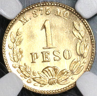 1904-Mo NGC MS 65 Mexico Gold 1 Peso Mint State Coin Only 9845 Minted (19102701D)