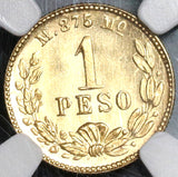 1904-Mo NGC MS 65 Mexico Gold 1 Peso Mint State Coin Only 9845 Minted (19102701D)