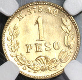 1904-Mo NGC MS 65 Mexico Gold 1 Peso Mint State Coin Only 9845 Minted (19102701D)
