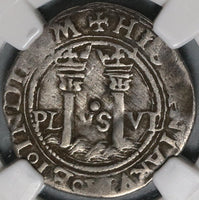 1542-Mo O NGC VF 25 Mexico 1 Real Carlos & Joanna Silver Coin (20110902C)