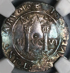 1542-MOL NGC XF 40 Mexico 1 Real Carlos & Joanna Silver Reales Coin (21100502C)