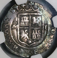 1542-MOL NGC XF 40 Mexico 1 Real Carlos & Joanna Silver Reales Coin (21100502C)