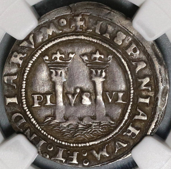 1542-1555 NGC XF 45 Mexico 1 Real Carlos & Joanna Silver