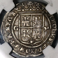 1542-1555 NGC XF 45 Mexico 1 Real Carlos & Joanna Silver Coin (19122901C)