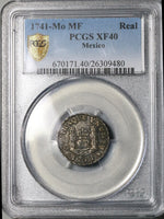 1741-Mo PCGS XF 40 Mexico 1 Real Pillars Spain Philip V Colonial Silver Coin (22080701C)