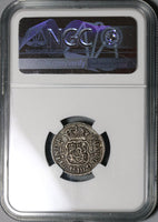 1744 NGC VF 30 Mexico 1 Real Mint Error Spain Pillars Colonial Silver Coin (21011201C)