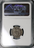 1744 NGC VF 30 Mexico 1 Real Mint Error Spain Pillars Colonial Silver Coin (21011201C)