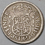 1760 Mexico 1 Real Spain Pillars Colonial Charles III Silver Coin (20070101R)