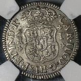 1763 NGC XF Det Mexico 1 Real Spain Pillars Colonial Silver Coin (20092401C)